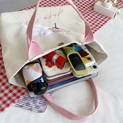 Bolsa de mano con diseño de conejo y flores