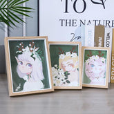 Hirsch und Mädchen Holzrahmen Dekoration