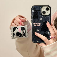 Star Black Bunny Airpods Case