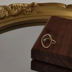 Anillo abierto ajustable de piedra azul