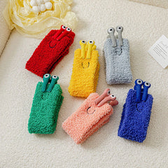 Cartoon Frau Boden Socken