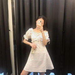 Vestido floral pastoral blanco