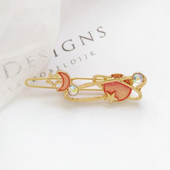 Pinzas para el cabello con forma de estrella y luna