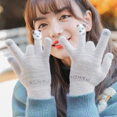 Guantes con dedos divididos y pantalla táctil de dibujos animados