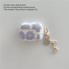 Estuche para Airpods con diseño de flores (con colgante)