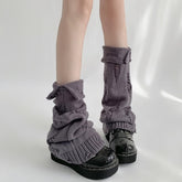 Calentadores de piernas de punto desgastados de estilo gótico grunge