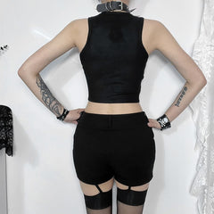 Top corto gótico punk sin mangas