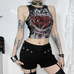 Top corto gótico punk sin mangas