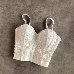 Top tipo corsé con cuentas estilo gótico