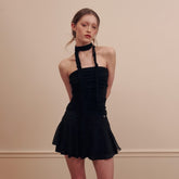 Top bandeau con bufanda estilo gótico