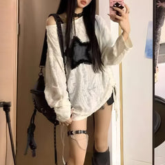 Gothic Grunge Distressed Baggy Pullover