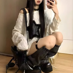 Gothic Grunge Distressed Baggy Pullover