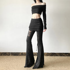 Gothic Grunge Distressed Schlaghose