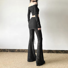 Gothic Grunge Distressed Schlaghose