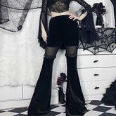 Gothic High Waist Velvet Flare Pants