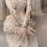 Gothic Lace Fingerless Arm Warmer Gloves