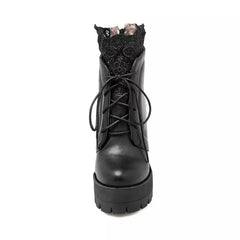 Gothic Plateaustiefel mit Spitze