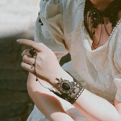Pulsera de anillo de encaje gótico