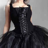 Gothic Lace Up Corset Tank Top