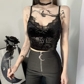 Gothic Lace Velvet Cami Top