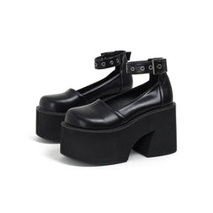 Gothic Lolita Ankle Strap Platform Mary Janes