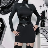 Gothic Long Sleeve Mini Dress