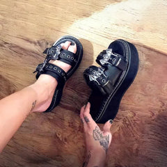 Gothic Nocturnal Fledermaus Plateau Sandalen