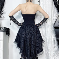 Gothic Off The Shoulder High Low Mini Dress