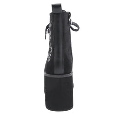 Gothic Pentagramm Rose Plateaustiefel
