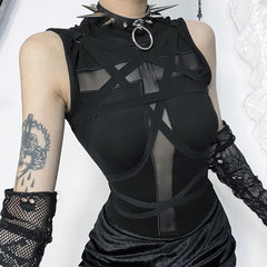 Gothic Punk Crop Tank Top
