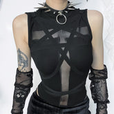 Gothic Punk Crop Tank Top