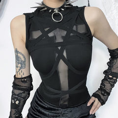 Gothic Punk Crop Tank Top