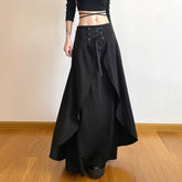 Gothic Punk Layered Maxi Skirt