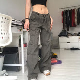 Gothic Punk Low Rise Cargo Pants