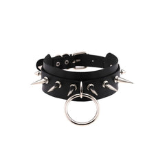 Gothic Punk Halsband mit O-Ring und Spikes