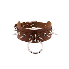 Gothic Punk Halsband mit O-Ring und Spikes