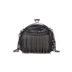 Gothic Punk Studded Fringe Shoulder Bag