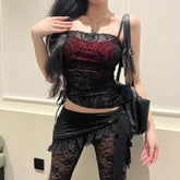 Gothic Ruched High Low Cami Top