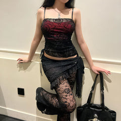 Gothic Ruched High Low Cami Top