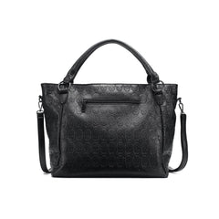 Handtasche aus Kunstleder mit Gothic-Totenkopf-Muster