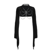 Gothic Velvet Chain Shrug Top
