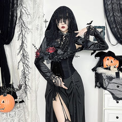 Gothic Velvet Fringe Shrug Top