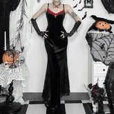 Gothic Velvet Lace Maxi Dress