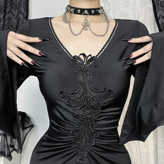Gothic Witch Long Sleeve Maxi Dress