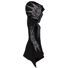 Kapuzenpullover mit Reißverschluss im Gothic-Hexenstil