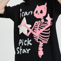 I Can Pick Star Pastel Goth Skeleton T-shirt