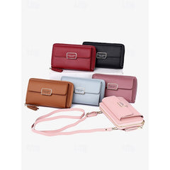 Crossbody  Leather Wristlet PU Phone Mobile Bag