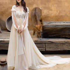 Vestido romántico de cola larga Royalcore Drifting in The Breeze