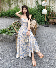 Vestido de princesa vintage con flores pastel de los años 50, Margarita