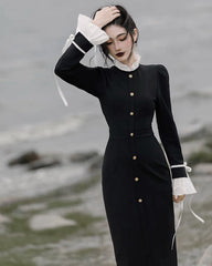 Vestido de Academia Oscuro de Bruja Negra de Vamp Lady